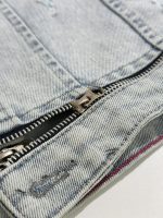 کت جین آستین دکمه پایین زیپ - Image 6