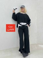 ست کراپ و شلوار خط دار کمرگت - Image 2
