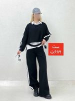 ست کراپ و شلوار خط دار کمرگت - Image 5