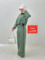 ست کراپ و شلوار خط دار کمرگت - Image 11