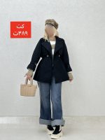 کت کمرکش پشت تکه دار - Image 2
