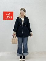 کت کمرکش پشت تکه دار - Image 13