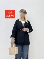 کت کمرکش پشت تکه دار - Image 8