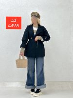 کت کمرکش پشت تکه دار - Image 4