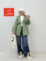 کت کمرکش پشت تکه دار - Image 5
