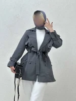 بارانی آستین کمربندی B.e - Image 14