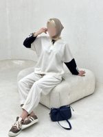 ست شومیز شلوار یقه بندی - Image 15
