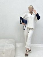 ست شومیز شلوار یقه بندی - Image 2