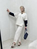 ست شومیز شلوار یقه بندی - Image 11