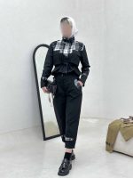 ست کت کراپ و شلوار چهارخونه - Image 7
