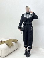 ست کت کراپ و شلوار چهارخونه - Image 2