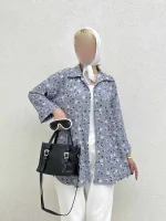 شومیز راه راه گلی - Image 10