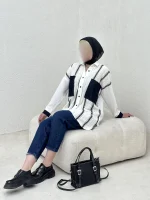مانتو طرح گیپور جیب نما - Image 9