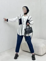 مانتو طرح گیپور جیب نما - Image 8