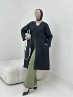 مانتو کرپ مجلسی غزن دار - Image 2