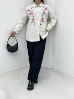 ست تونیک و شلوار گلدوزی - Image 8