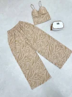 ست کراپ شلوار کاپ دار