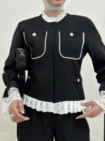 کت آستین گیپور چهارجیب - Image 8