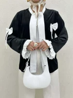 کت مخمل دو رنگ یقه چین - Image 7