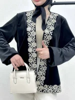 کت مخمل سوزن دوزی گلبرگ - Image 5