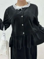 کت مخمل یقه گیپور - Image 16