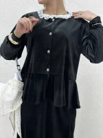 کت مخمل یقه گیپور - Image 17