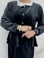 کت مخمل یقه گیپور - Image 18