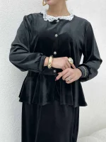 کت مخمل یقه گیپور