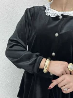 کت مخمل یقه گیپور - Image 8