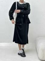 کت مخمل یقه گیپور - Image 9