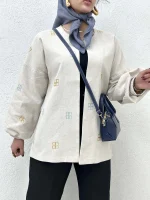 کت کنفی گلدوزی Blue - Image 7