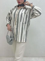 شومیز راه راه کنفی - Image 19