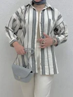 شومیز راه راه کنفی - Image 15