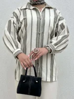 شومیز راه راه کنفی - Image 8