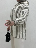 شومیز راه راه کنفی - Image 3