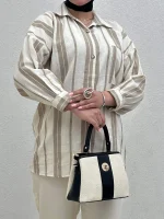 شومیز راه راه کنفی - Image 6