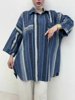 شومیز مانتویی blue - Image 8