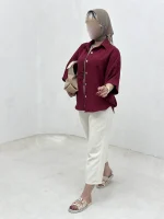 شومیز کلوش جلو دکمه - Image 3