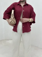 شومیز کلوش جلو دکمه - Image 9