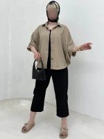 شومیز کلوش جلو دکمه - Image 14