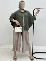 شومیز کلوش جلو دکمه - Image 15