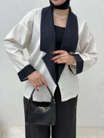 کت دو رنگ آستین پاکتی - Image 11