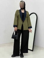 کت دو رنگ آستین پاکتی - Image 9