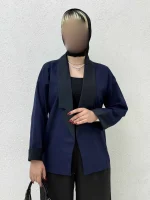 کت دو رنگ آستین پاکتی - Image 2