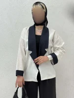 کت دو رنگ آستین پاکتی