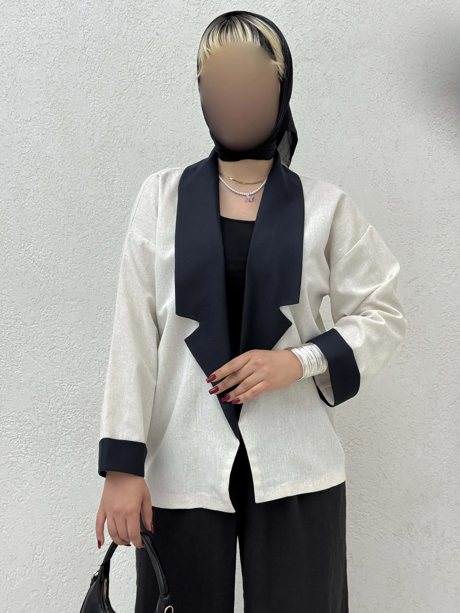 کت دو رنگ آستین پاکتی (4)_1 کت دو رنگ آستین پاکتی - Image 1