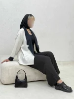 کت دو رنگ آستین پاکتی - Image 5