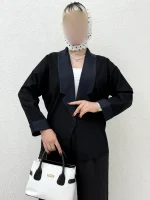 کت دو رنگ آستین پاکتی - Image 8