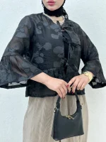 کت کمر چین آستین کلوش - Image 6