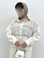 ست دو تیکه شومیز  و شلوار دانتل - Image 9